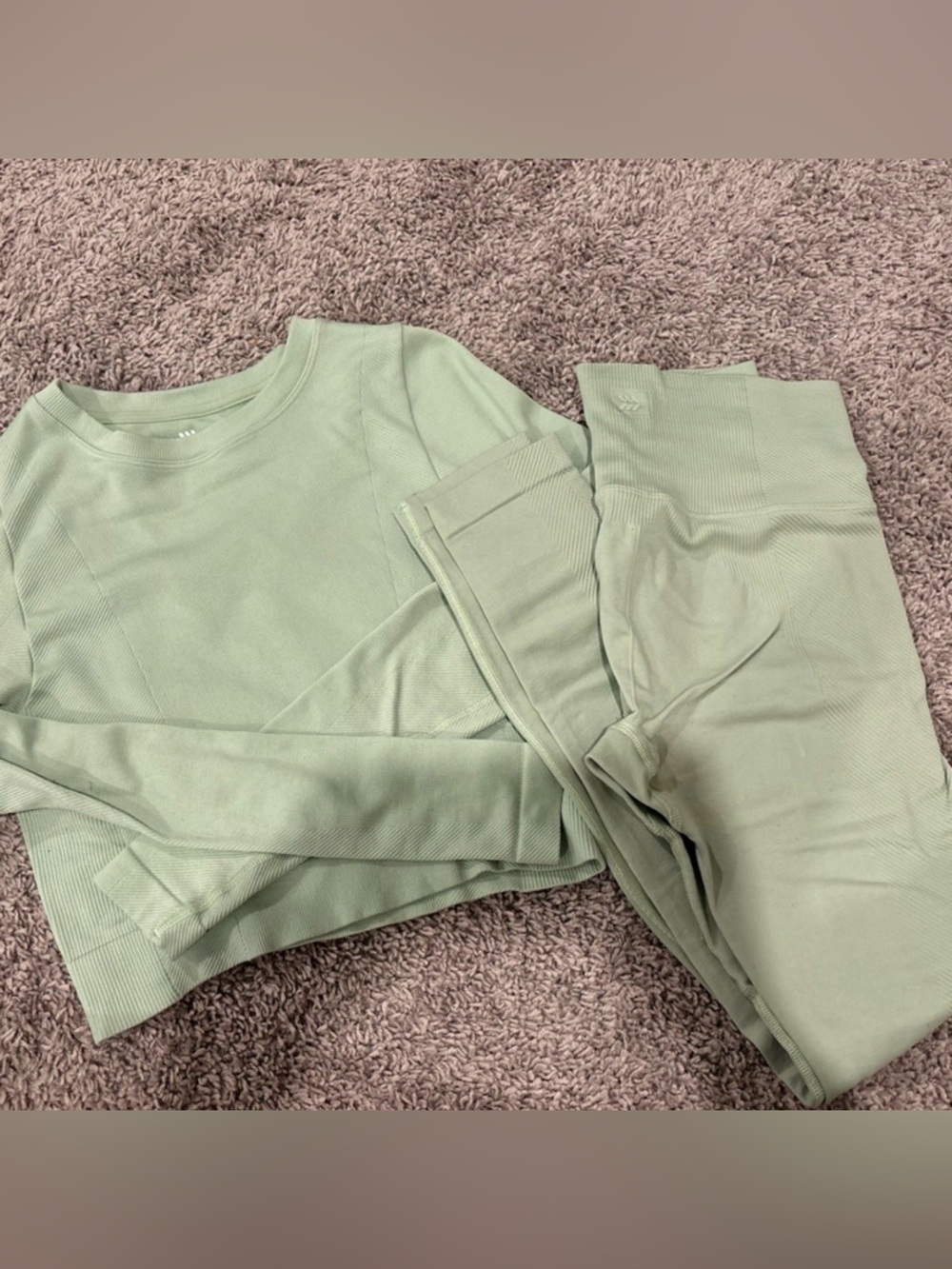 all in motion Sage Green Seamless Leggings & Long Sleeve Top Set